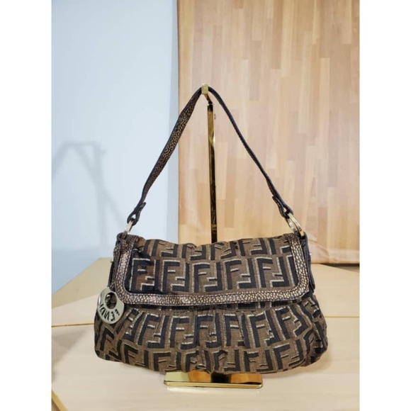Fendi Handbags - Authentic FENDI Zucca Small Chef Shoulder Bag Oro